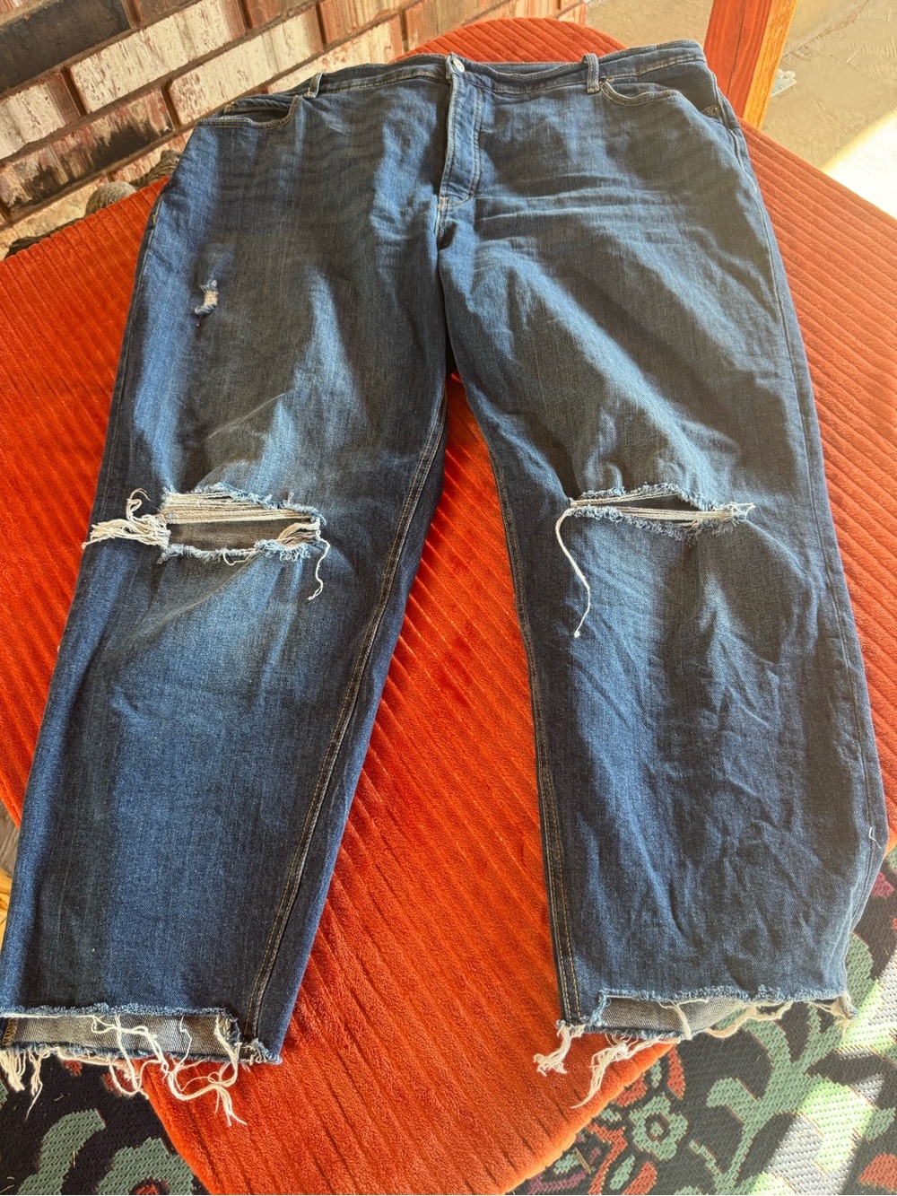 Old Navy Size 22 Sky-Hi Straight Extra High Rise Distressed Button Fly Jeans
